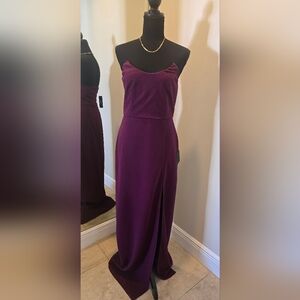 Lulu's Strapless Plum Dress